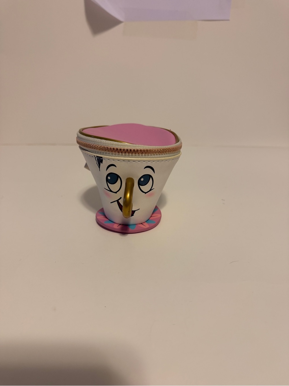 Disney’ Chip from Beauty and the Beast Coin Pouch — Pink and White Teacup Shape